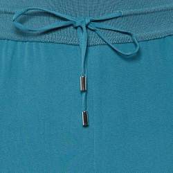 Pre Owned Loro Piana Blue Silk Crepe Joggers M