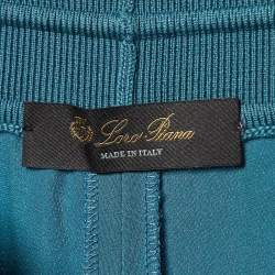 Pre Owned Loro Piana Blue Silk Crepe Joggers M