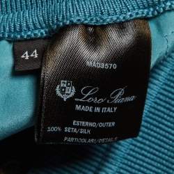 Pre Owned Loro Piana Blue Silk Crepe Joggers M