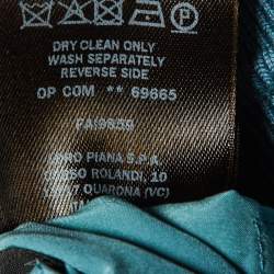 Pre Owned Loro Piana Blue Silk Crepe Joggers M
