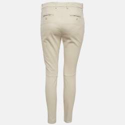 Pre Owned Loro Piana Beige Stretch Cotton Trousers M