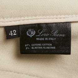 Pre Owned Loro Piana Beige Stretch Cotton Trousers M