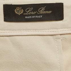 Pre Owned Loro Piana Beige Stretch Cotton Trousers M