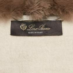 Pre Owned Loro Piana Beige Fur Trim Cashmere Salzburg Cape M