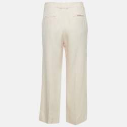 Pre Owned Loro Piana Light Pink Straight Leg Trousers M