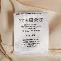 Pre Owned Loro Piana Cream Cotton Applique Work Detail T-Shirt M