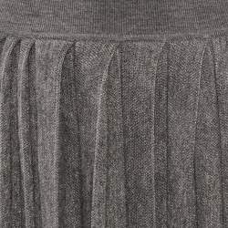 Pre Owned Loro Piana Grey Pleated Cashmere Knit Long Skirt S