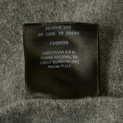 Pre Owned Loro Piana Grey Cashmere Knit Zip Up Hooded Jacket M
