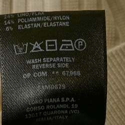 Pre Owned Loro Piana Off-White Silk Blend Rib Knit Trousers S