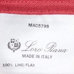 Pre Owned Loro Piana Red Linen Button Front Shirt S