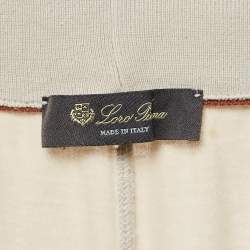 Loro Piana Beige Cotton Knit Contrast Panel Detail Joggers S