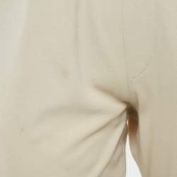 Loro Piana Beige Cotton Knit Contrast Panel Detail Joggers S