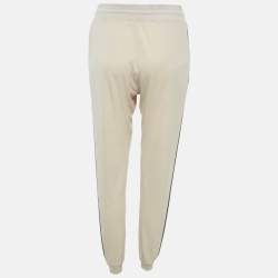 Loro Piana Beige Cotton Knit Contrast Panel Detail Joggers S