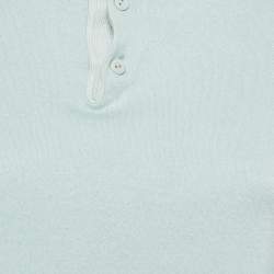 Pre Owned Loro Piana Light Blue Wool Blend Polo T-Shirt XL