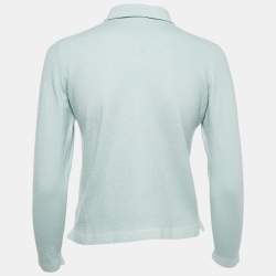 Pre Owned Loro Piana Light Blue Wool Blend Polo T-Shirt XL