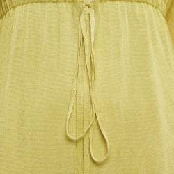 Pre Owned Loro Piana Yellow Linen Blend Jersey Kaftan Dress One Size 