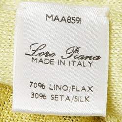 Pre Owned Loro Piana Yellow Linen Blend Jersey Kaftan Dress One Size 