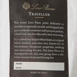 Pre Owned Loro Piana White Linen Traveler Zip-Up Jacket S