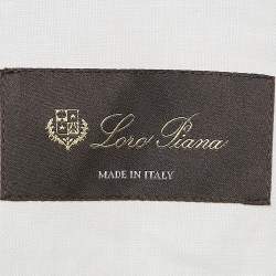 Pre Owned Loro Piana White Linen Traveler Zip-Up Jacket S