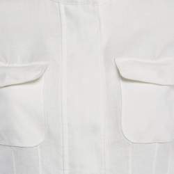 Pre Owned Loro Piana White Linen Traveler Zip-Up Jacket S