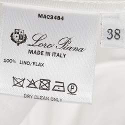 Pre Owned Loro Piana White Linen Traveler Zip-Up Jacket S