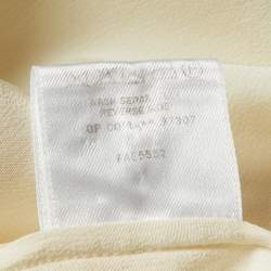 Pre Owned Loro Piana Cream Silk Contrast Trimmed Blouse L