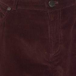 Pre Owned Loro Piana Burgundy Corduroy Slim Fit Trousers L