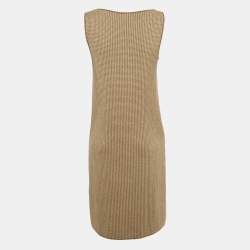 Loro Piana Vintage Brown Houndstooth Cashmere Knit Short Dress M