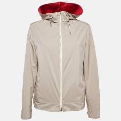 Loro Piana Beige Synthetic Zip-Up Strom System Reversible Hoodie Jacket M