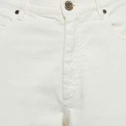 Loro Piana Off White Cotton The High Waist Curved Jeans S Waist 27"