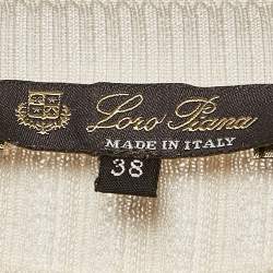 Loro Piana Light Beige Rib Knit Silk Top S