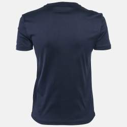 Pre Owned Loro Piana Navy Blue Jersey Crewneck T-Shirt S