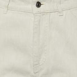 Pre Owned Loro Piana Ecru Denim Releigh Straight Fit Trousers S/Waist 28"