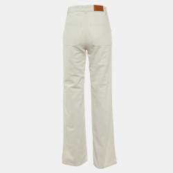 Pre Owned Loro Piana Ecru Denim Releigh Straight Fit Trousers S/Waist 28"