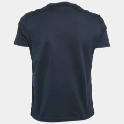 Pre Owned Loro Piana Navy Blue Cotton Crew Neck T-Shirt S