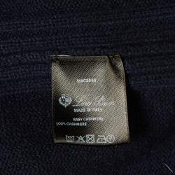 Pre Owned Loro Piana Navy Blue Cashmere Long Sleeve Turtle Neck Sweater XS