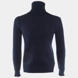 Pre Owned Loro Piana Navy Blue Cashmere Long Sleeve Turtle Neck Sweater XS
