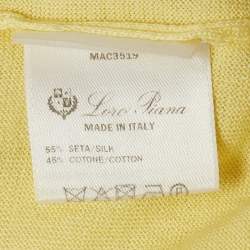 Pre Owned Loro Piana Yellow Silk Blend Boat Neck Pullover S