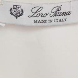 Loro Piana White Cotton Button Front Blouse S
