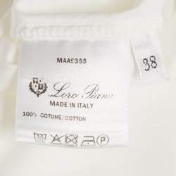 Loro Piana White Cotton Button Front Blouse S