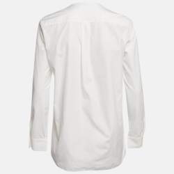 Loro Piana White Cotton Button Front Blouse S