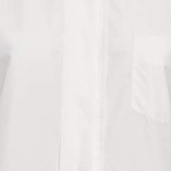 Loro Piana White Cotton Button Front Blouse S