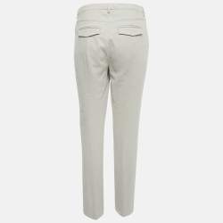 Loro Piana Grey Cotton Slim Fit Trousers M