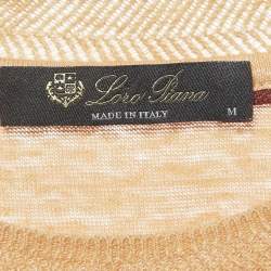 Pre Owned Loro Piana Yellow Linen Jersey Crewneck T-Shirt M