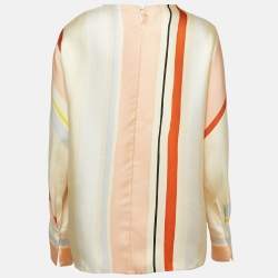 Loro Piana Multicolor Silk Long Sleeve Top M
