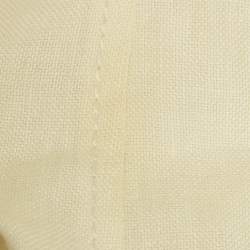 Pre Owned Loro Piana Cream Linen Button Front Knee-Length Dress S