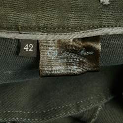 Pre Owned Loro Piana Khaki Green Stretch Cotton Skinny Jeggings M