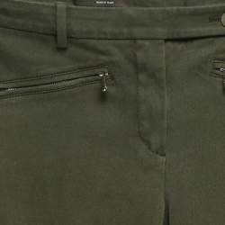 Pre Owned Loro Piana Khaki Green Stretch Cotton Skinny Jeggings M