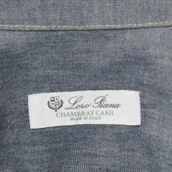 Pre Owned Loro Piana Blue Cotton and Cashmere Shirt and Pants Suit S