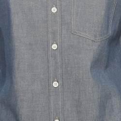 Pre Owned Loro Piana Blue Cotton and Cashmere Shirt and Pants Suit S